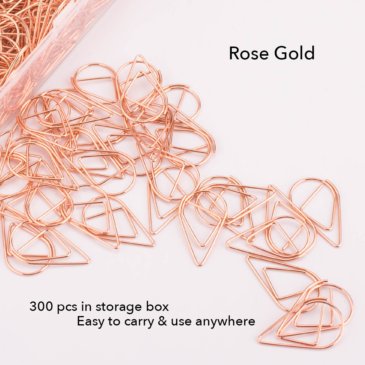 VENCINK 300 Pieces Smooth Stainless Steel Drop-Shaped Wire Small Paperclips for Office Supplies Wedding Women Girls Kids Students Paper Document Organizing Black Cute Paper Clips 1 inch